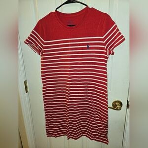 Polo by Ralph Lauren Red and White Striped Mini Dress